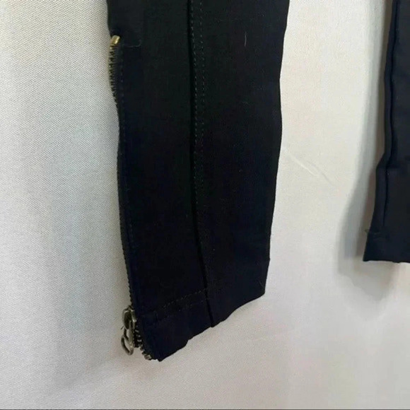 Saks Fifth Avenue Blue Black Ponte Riding Zip Bottom Skinny Leggings S - Picture 3 of 4